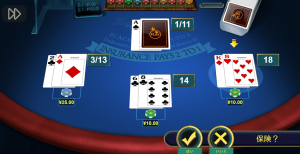 アメリカンブラックジャックのプレイ画面一例｜ブラックジャックのゲーム種類