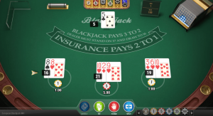 ヨーロピアンブラックジャックのプレイ画面一例｜ブラックジャックのゲーム種類