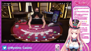 ミスティーノアメリカンブラックジャックのプレイ画面一例｜ブラックジャックのゲーム種類